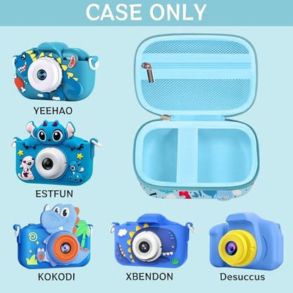 Leayjeen Kids Camera Case for Goopow/Mgaolo Kids Camera-Blue Dinosaur | Fits CIMELR/Seckton/OZMI Kids Toy Cameras and Children Digital Camera,Shockproof Water-Resistant Hard EVA Shell(Case Only) - color: Blue Dinosaur