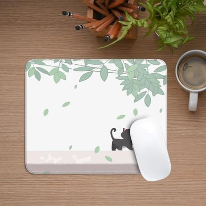 Cute Black Cat Square Mouse Pad,Anime Cat Mouse Pads for Wireless Mouse Desk Accessories,10"X8" Travel Mousepad with Non-Slip Rubber Base, Stitched Edge Mouse Pads for Desk,Computers,Laptop,Office - color: S-14