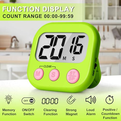 ZILLEEN Classroom Timer for Kids Teachers 2 Pack Digital Timers - color: Blue & Green