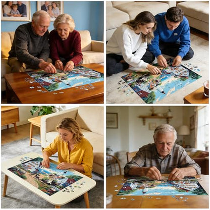 500 Pieces Puzzle for Adults, Town Horse House Puzzle, Recycled Cardboard Jigsaw Puzzles 500 Pieces for Adult, Challenging Puzzles Game Home Decor Birthday Party Gift Toy Seniors 20.5 * 15 in - style: Town