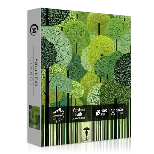 Impossible Puzzle for Adults 1000 Piece, PICKFORU Verdant Path Jigsaw Puzzle Nature Plant, Forest Puzzle Landscape Scenic Tree - style: Verdant Path Puzzle