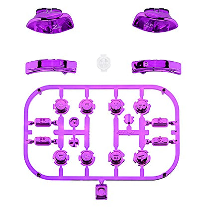 eXtremeRate DIY Full Set Buttons for Nintendo Switch & Switch OLED, Chrome Purple Glossy Replacement Buttons for JoyCon, ABXY Direction Keys SR SL L R ZR ZL + - Home Capture Trigger Buttons Springs - color: Chrome Purple