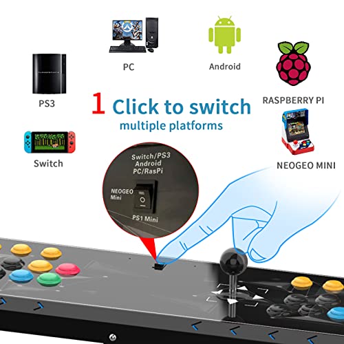 Fight Stick Arcade for for PC, Nintendo Switch, NEOGEO Mini, NeoGeo Pro, PS3,Raspberry Pi, PS Classic, Android