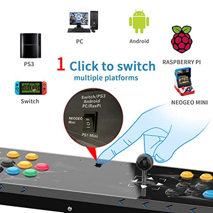 Fight Stick Arcade for for PC, Nintendo Switch, NEOGEO Mini, NeoGeo Pro, PS3,Raspberry Pi, PS Classic, Android