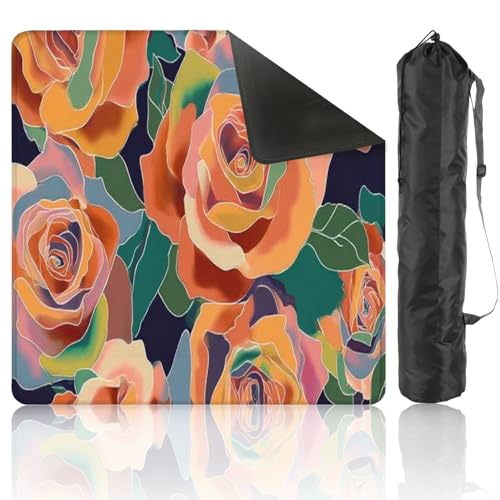 Mahjong Mat 31.5" x 31.5" Artistic Seamless Abstract Flowers Creative Collage Contemporary Non-Slip Noise Reduction Mahjong Tiles Table Cover for Dominoes Poker Card Board and Tile Games - color: Color7