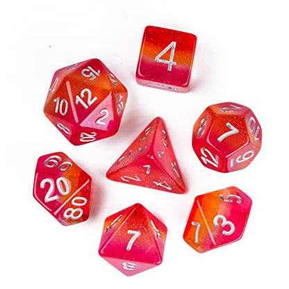 7PCS Lesbian-Pride Polyhedral DND Dice Set, Homosexual Flag D&D Dice for RPG and Other Table Games - color: Flag-lesbian-pride