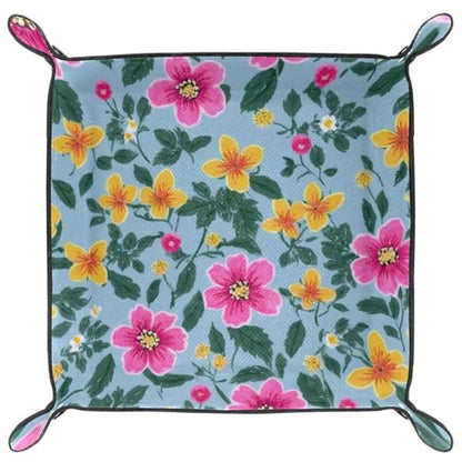 Flowers Floral Dice Tray Dice Rolling Tray Folding Dice Holder for Dice Games, Like RPG, DND and Other Table Games - color: Multi 7