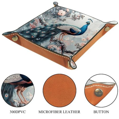 Peacock Flower Dice Tray Dice Rolling Tray Folding Dice Holder for Dice Games, Like RPG, DND and Other Table Games - color: Multi 14