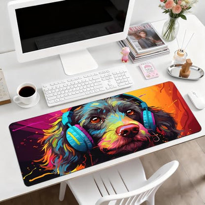 Gaming Mouse Pad, Desk Mat for Keyboard and Mouse, Large Mouse Pad for Desk, Computer Mousepad - color: Cool Dog Head 1