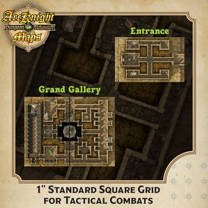 Arcknight The Pharaoh’s Pyramid map Pack - 16 Modular RPG Maps in 8 Double-Sided Pages, 1" Square Grid, Modular & Versatile Design for Tabletop Gaming - BattleMaps for Dungeons & Dragons & More - style: Pharaoh’s Pyramid