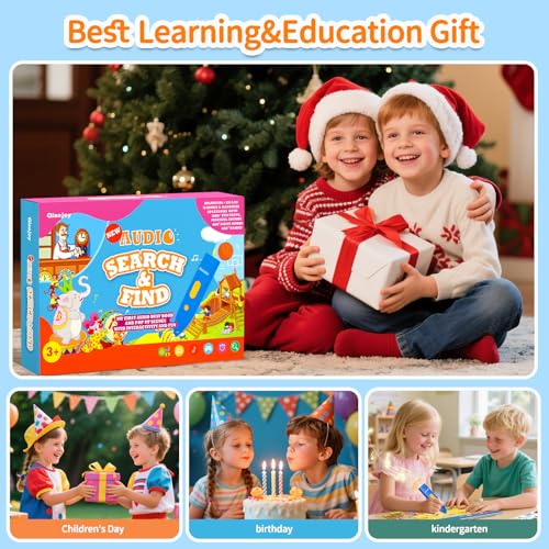 Interactive Search and Find Activity Books for Kids Ages 3-5, Toddler Travel Games Toys for Car Airplane, Road Trip Activities for Kids 4-8, Educational Preschool Learning Toys Gift with a Talking Pen - style: Search and find