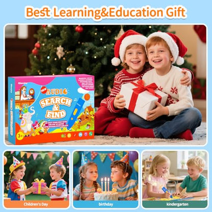 Interactive Search and Find Activity Books for Kids Ages 3-5, Toddler Travel Games Toys for Car Airplane, Road Trip Activities for Kids 4-8, Educational Preschool Learning Toys Gift with a Talking Pen - style: Search and find