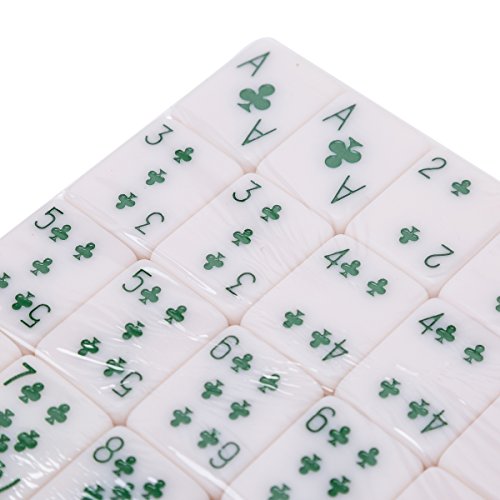 Mahjong Tiles Poker Rummy Game Set 120 White Poker Tiles
