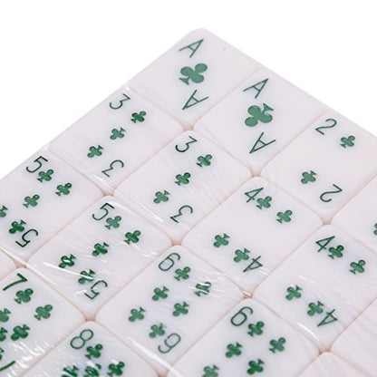 Mahjong Tiles Poker Rummy Game Set 120 White Poker Tiles