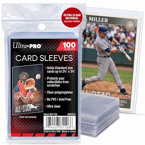 Ultra Pro Soft Card Sleeves 2-5/8" X 3-5/8", Ultra Clear (100Count)
