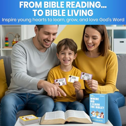 Quokka Trivia Game for Families - Fun Educational Trivia Cards | Bible Game with 300 Engaging Card Questions - Christian Kids Games for Sunday School and Homeschool to Learn About Scripture - color: Blue