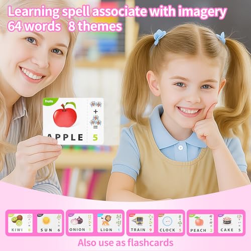 DEGIDEGI Educational Toys for Kids Ages 3-8, Matching Letter Spelling Game ABC Learning, Learning Toys for 4-7 Year Old Girls,Christmas Birthday Party Gifts for 3 4 5 6 7 8 Year Olds Girls Pink - color: Pink