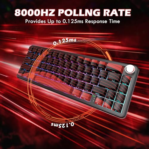 Attack Shark X65PRO HE & X11 Gaming Combo–Hall Effect Magnetic Keyboard & Superlight Mouse with RGB Charging Dock,8KHz Polling 22K DPI,Tri-Mode Wireless,Hot-Swappable,for Win/Mac/Linux (Black Red)
