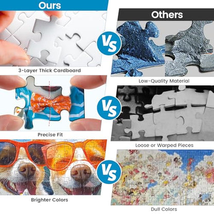 300 Piece Puzzles for Adults,Cute Puppy Jigsaw Puzzle for Adults Kids Seniors,Recycled Cardboard Selfie Puppy Piece Puzzle 300 Piece,Family Activity Great Gift for Family Friends 20.5 * 15 in - style: Dogs