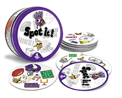 MasterPieces NFL Spot It! Minnesota Vikings Edition, Purple , 6" X 2.875" X 5.125" - style: Minnesota Vikings