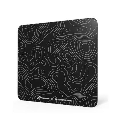 Attack Shark CM05 Contour Glass Gaming Mousepad,Nano-Micro-Etched Texture,Smooth Glass Surface,High Accuracy,Fast-Moving,Anti-Scratch,PU Leather Super Non-Slip Base,Large Size(450×400mm),Black contour - color: Black contour, size: 17.7L x 15.7W inches