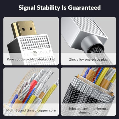 HDMI Cable [Ultra High Speed HDMI HDMI 2.1 Cable 8K@60Hz | 4K@120Hz, 6.5ft Durable Braided Short HDMI Cord for Gaming Xbox, PS 4/5, Steam Deck, etc -Bandwidth Capability 48Gbps - size: 8K | 6.5ft