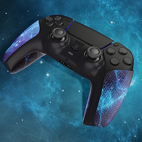 eXtremeRate PlayVital Anti-Skid Sweat-Absorbent Controller Grip for ps5 Controller, Professional Textured Soft Rubber Pads Handle Grips for ps5 Controller - Blue Nebula PFPJ132 - color: Blue Nebula
