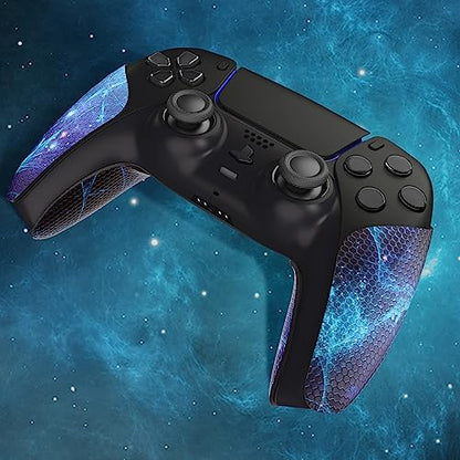 eXtremeRate PlayVital Anti-Skid Sweat-Absorbent Controller Grip for ps5 Controller, Professional Textured Soft Rubber Pads Handle Grips for ps5 Controller - Blue Nebula PFPJ132 - color: Blue Nebula