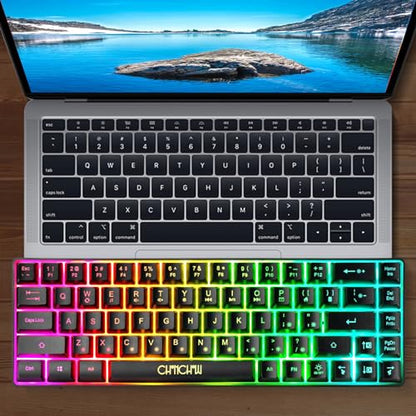 60% Gaming LED Keyboard RGB 68 Keys Layout Wired Keypad with 10 Preset Effects Mechanical Switch Feel Compatible with PC Mac Linux Xbox one PS4 PS5