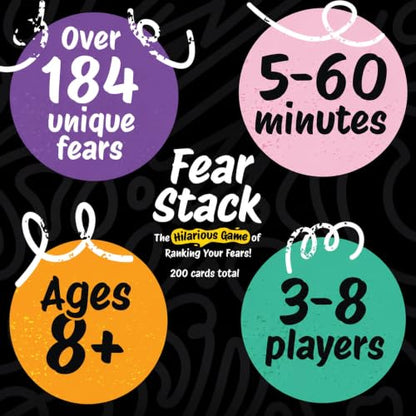 Fear Stack – What Freaks Out Your Friends and Family? A Fun Ranking Game for Adults and Kids | Includes 184 Cards, 4 Whiteboards, and 4 Markers