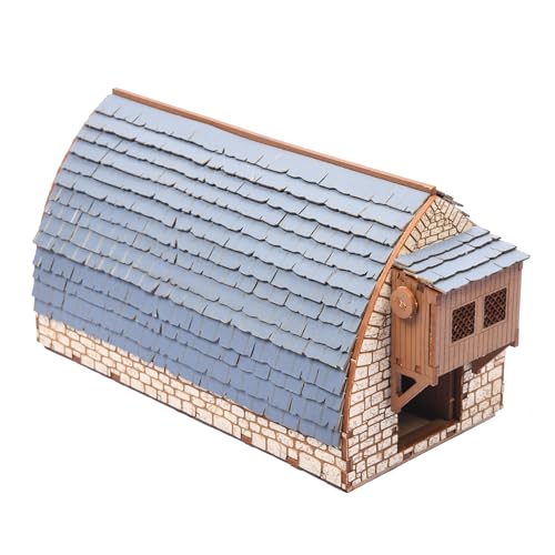 Medieval Barn (Livery) DIY Building Kit for Teens and Adults, Suitable for Playing with Family Realistic - color: Medieval Barn