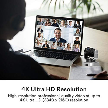 MEE audio C20PTZ 4K PTZ Webcam with 5X Digital Zoom & Remote Control; USB Ultra HD Pan-Tilt-Zoom Web Camera with Dual ANC Stereo Microphones for Streaming, Conferencing via Zoom/Skype on Mac Desktop - style: 4K Pan + Tilt + Zoom