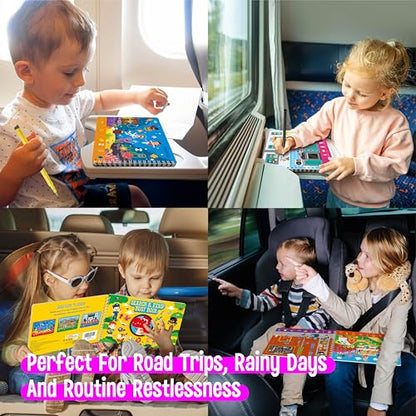 SpriteGru Search & Find Book, 30 Dry Erase Activities Game Pad, Reusable & Erasable Montessori Learning Toy Educational Games Autism Sensory Toys for Preschool Girls and Boys Ages 3, 4, 5, 6 - style: Search & Find
