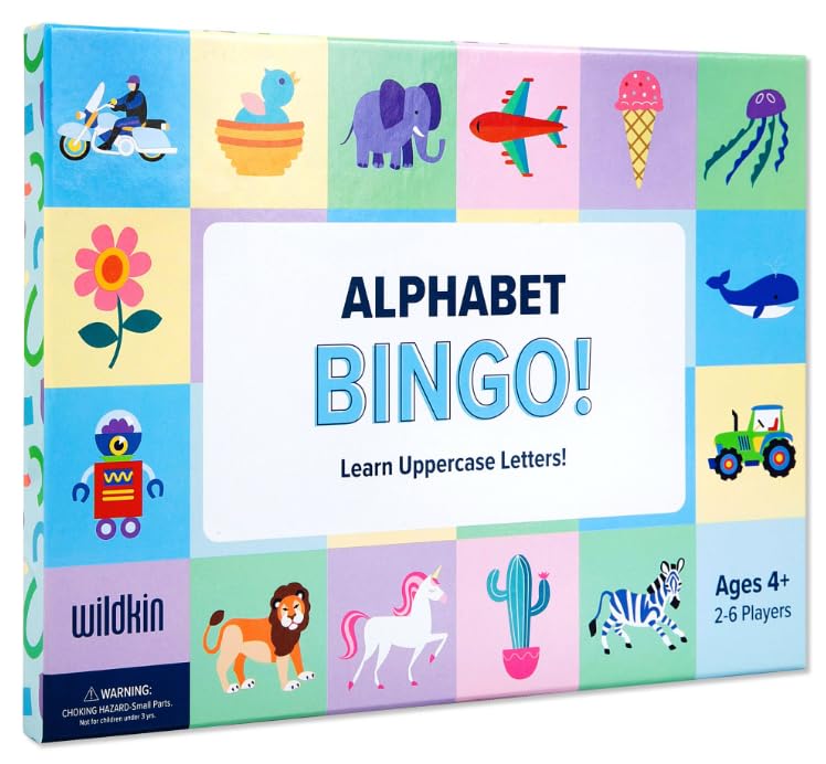 Wildkin Alphabet Bingo: Fun ABC Learning Game for Kids, Boost Memory & Learning for Boys and Girls, 2-6 Players Educational Bingo Adventure, Explore and Enjoy Alphabet Game Cards!
