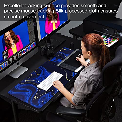Large Gaming Mouse Pad with Stitched Edges,[35.4x15.7In] Extended Mouse Pad with Non-Slip Natural Rubber Base for Gamer/Desktop/Office/Home-90x40 Quicksand03 - color: 90x40 Quicksand03