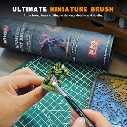 Miniature Paint Brushes Dry Brush, 20PCS Fine Detail Paint Brush Set for Blending, Dusting, Acrylic Oil Watercolor Painting, Model Painting, Crafts, Paint by Numbers - size: 20 Brushes