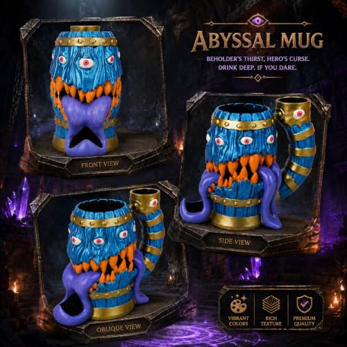 Dice Tower Mug, Dice Rolling Tower, Comes with 7 PCS Dice Set, Suitable for DND Dungeons and Dragons, Tabletop Games, Available As Drink Holder, D&D Gifts, DND Accessories (Purple Tongue) - color: Purple Tongue