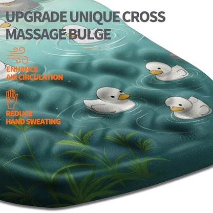 Ergonomic Slope Mouse Pad Wrist Support, Wrist Rest Mousepad for Carpal Tunnel Pain Relief with Massage Bulge and Slow Rebound Memory Foam (12x8 inch, Cute Ducks) - color: Am034-cute Ducks