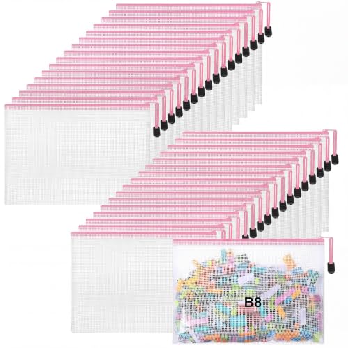 Jetec 32 Pcs Mesh Zipper Bags Bikini Organizer,Pink,5.1 x 4.1 Inch - color: Pink, size: 5.1 x 4.1 Inch