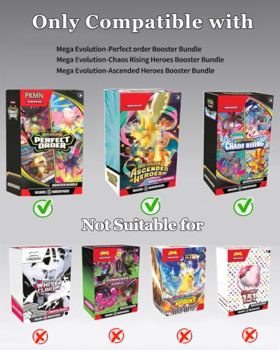 Booster Bundle Acrylic Case for Mega Evolution—Ascended Heroes/Perfect Order/Chaos Rising, N95 Magnetic Lid Clear Display Case, 5mm Thick Ptcg Protector Storage Box (Box Not Included)
