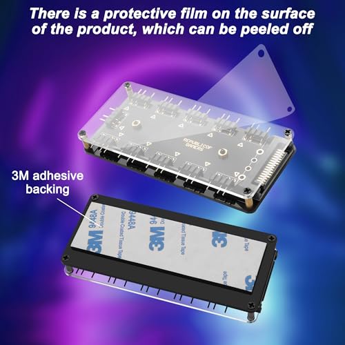 MEIRIYFA 5V 3핀 ARGB 스플리터 허브, 1~10방향 LED 팬 허브 컨트롤러, 50CM 연장 코드/SATA 전원 연장 케이블 어댑터 포함, PC ARGB 팬 쿨러용
