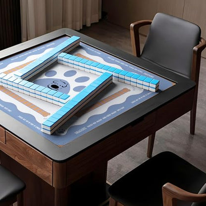 Mahjong Mat 33"x33" - 3mm Thick Non-Slip Noise Reduction Gaming Mat with Premium Carrying Bag, Portable Table Cover for Mahjong, Poker, Dominoes & Board Games (Slate Blue)
