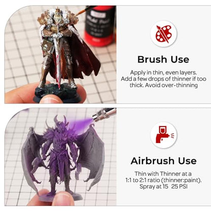 Nicpro 10 Colors Acrylic Model Wash Paint Set, 20ml Ready to Use Washes, Brush & Airbrush Compatible Miniature Paint Set for Models, Wargaming Figures, Dioramas, Terrain & Weathering, with 1 Thinner - style: Wash Color