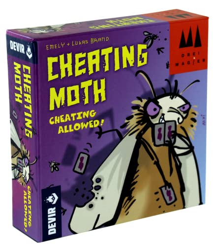 Devir - Cheating Moth Card Game – Funny Party Game of Bluffing, Cheating & Fast Reactions, Family Card Game, Ages 7+, 3–5 Players, 30 Playtime - color: Cheating Moth