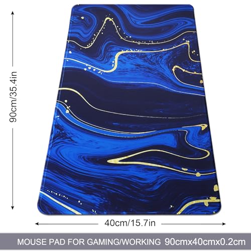 Large Gaming Mouse Pad with Stitched Edges,[35.4x15.7In] Extended Mouse Pad with Non-Slip Natural Rubber Base for Gamer/Desktop/Office/Home-90x40 Quicksand03 - color: 90x40 Quicksand03