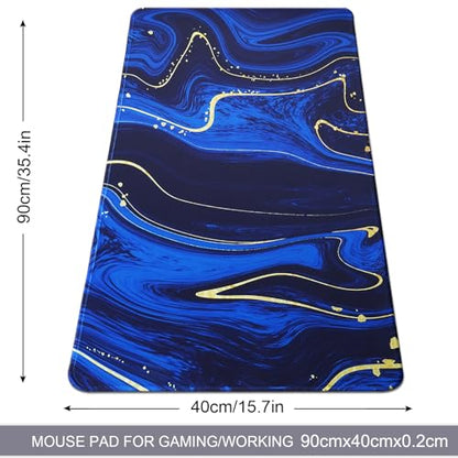 Large Gaming Mouse Pad with Stitched Edges,[35.4x15.7In] Extended Mouse Pad with Non-Slip Natural Rubber Base for Gamer/Desktop/Office/Home-90x40 Quicksand03 - color: 90x40 Quicksand03