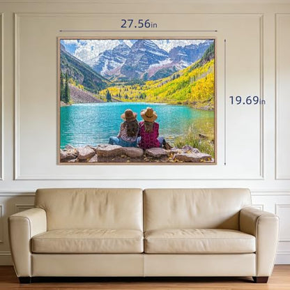Autumn Mountain Lake Puzzles for Adults 1000 Pieces,27.5x19.7in | National Park,Challenging Landscape Puzzle for Game Nights Family,Dust-Free,HD Poster - color: Autumn Mountain Lake