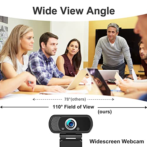 1080P Webcam with Microphone,Web Camera for Desktop Computer Laptop | Wide Angle Webcam With Tripod/Privacy Cover,110°FOV,Plug and Play USB Camera for PC Laptop Mac Zoom Conference Game Streaming - color: 1080P webcam