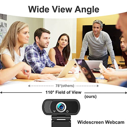 1080P Webcam with Microphone,Web Camera for Desktop Computer Laptop | Wide Angle Webcam With Tripod/Privacy Cover,110°FOV,Plug and Play USB Camera for PC Laptop Mac Zoom Conference Game Streaming - color: 1080P webcam
