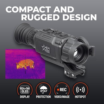AGM Global Vision Rattler V2 Thermal Imaging Scope for Hunting, High Resolution with High Sensitivity Thermal Optics, Waterproof & Durable, Includes Thermal Targets & Cleaning Cloth - style: 25-256